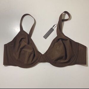 Skims naked Demi underwired stretch-mesh bra in Smokey quartz NWT